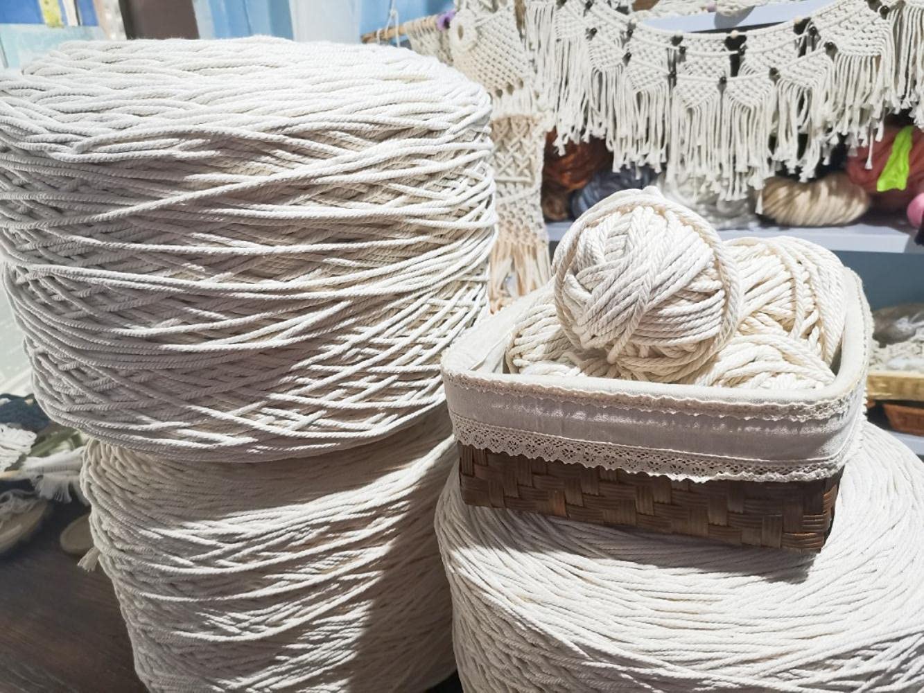2021 Tapisserie Nordique Fil de Coton Bricolage Corde tissée à la Main Corde de Fil de bohème 500g-4MM 500g