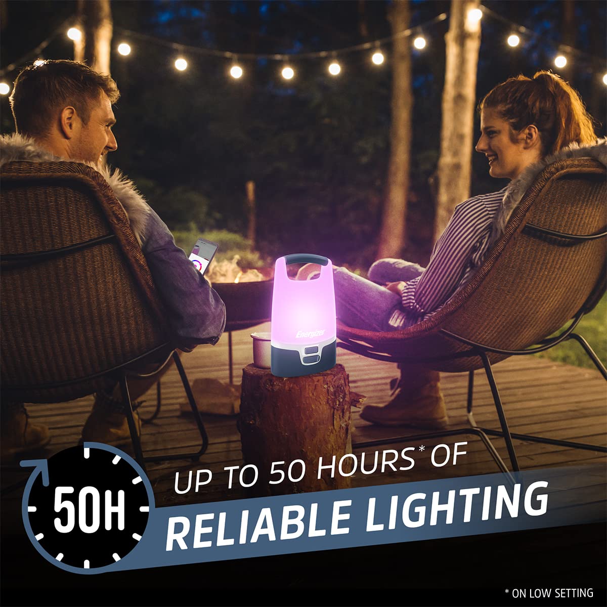 Energizer Lanterna LED multicolore intelligente, lanterna ricaricabile da 1200 lumen, luce notturna per interni ed esterni e lanterna da campeggio, luce a 360 gradi (USB inclusa)