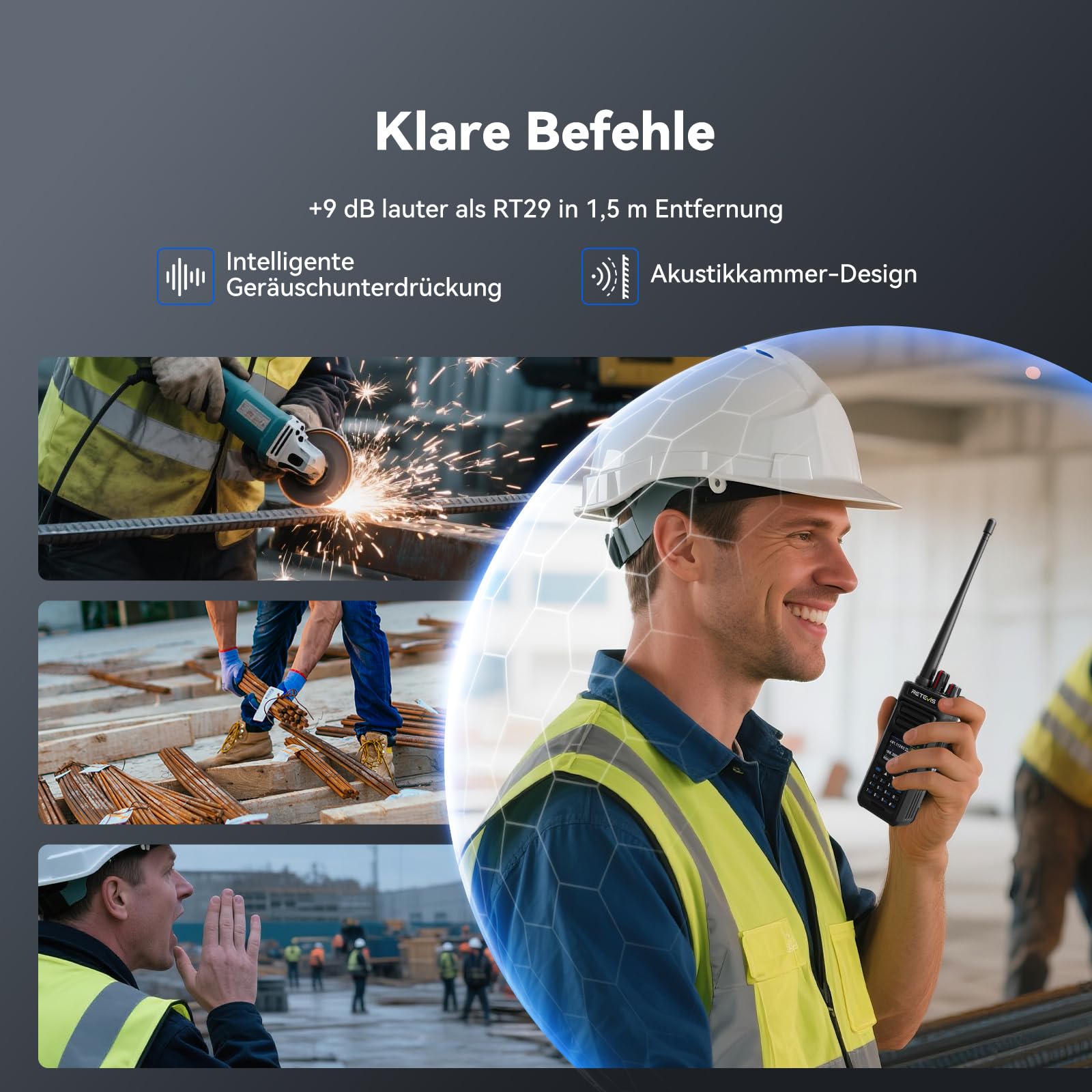 Retevis RT29S Walkie Talkie Wasserdichtmit, Handfunkgerät mit 6 Wege Ladegerät, Großer Reichweite, Professionelles IP67, LCD-Bildschirm Rauschunterdrückung Gruppenruf für FürIndustrie (6er-Pack)