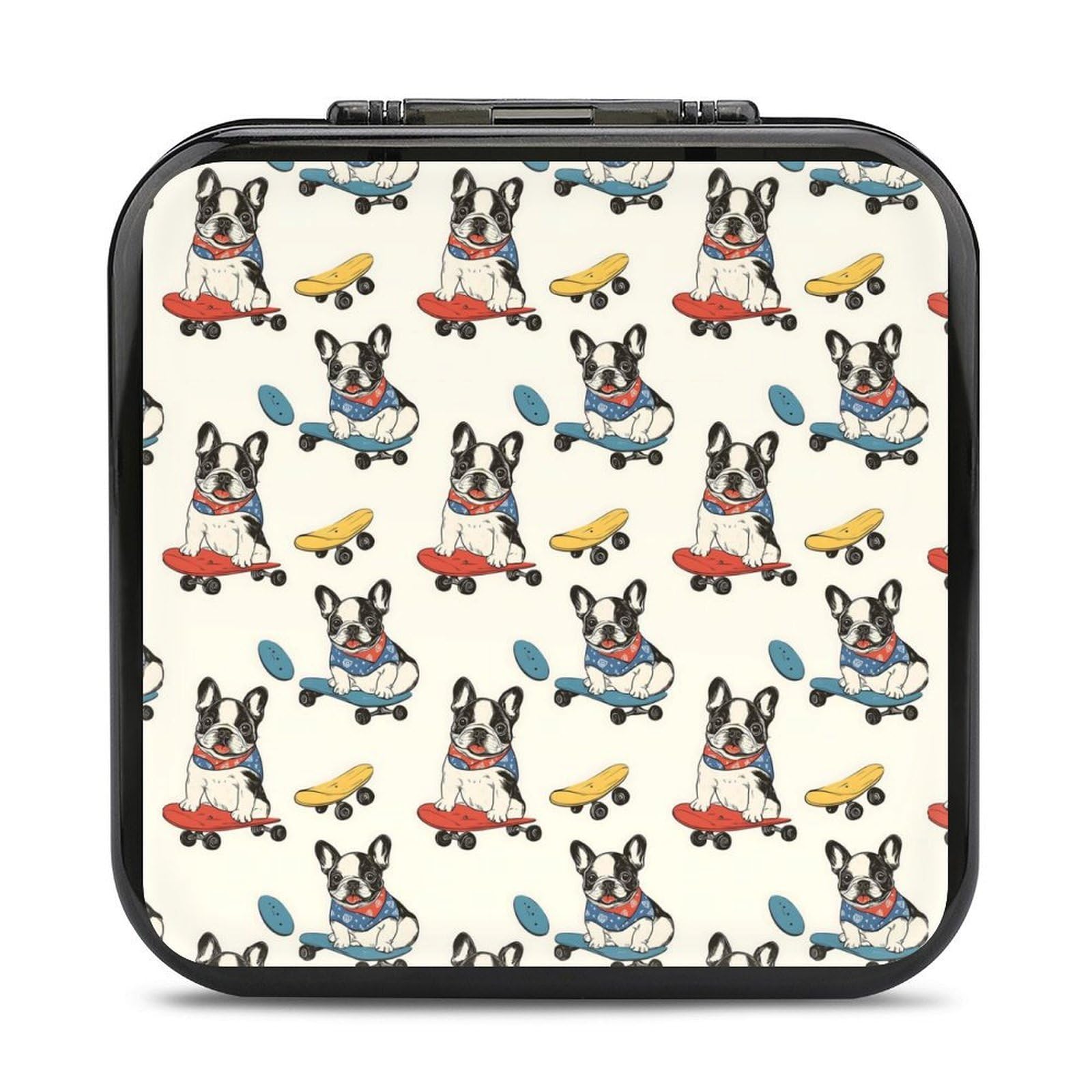 TZTTZT Compatible with Nintendo Switch Game Case Holder - Cute Skateboard Dog Print Compatible with Nintendo Switch Game