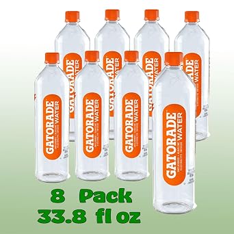 جاتوريد المنحل بالكهرباء غير المنكهة الماء القلوي المنقوع 33.8 fl oz زجاجات بلاستيكية 8 حزمة
