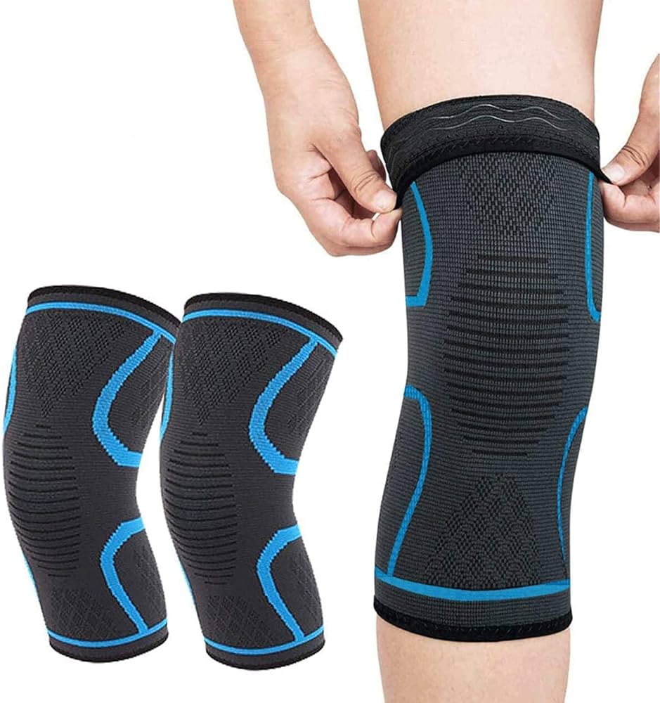 膝用サポーター サポーター 膝 ひざ ヒザブラック/ブルー Amazon.co.jp: 膝サポーター ひざサポーター スポーツ 両ヒザ用 保温