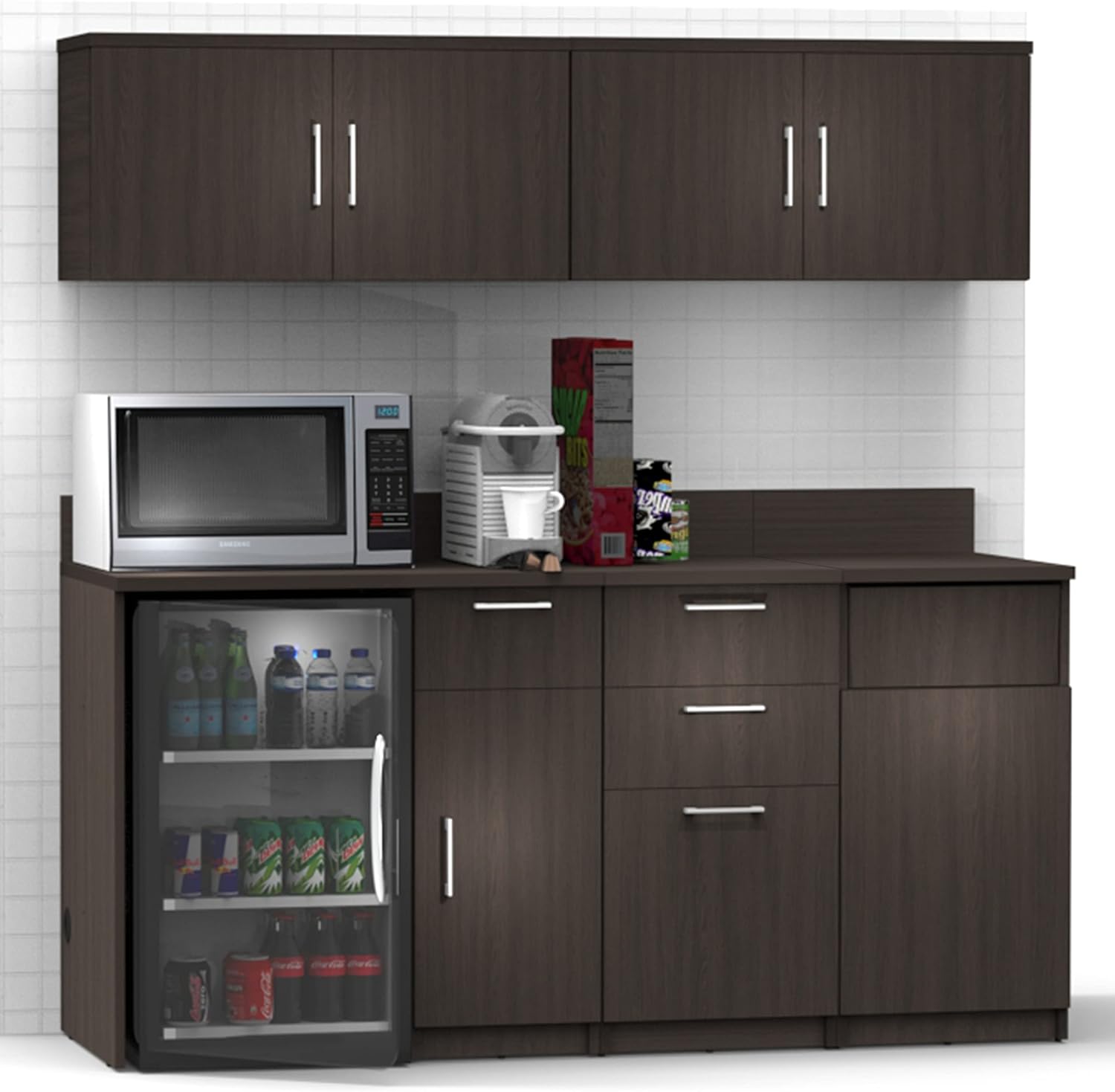BREAKtime Coffee Break Lunch Room Furniture Buffet Model 6294 5 Piece Group Color Espresso - Factory Assembled (NOT RTA) Furniture Items ONLY. 72 inch Width