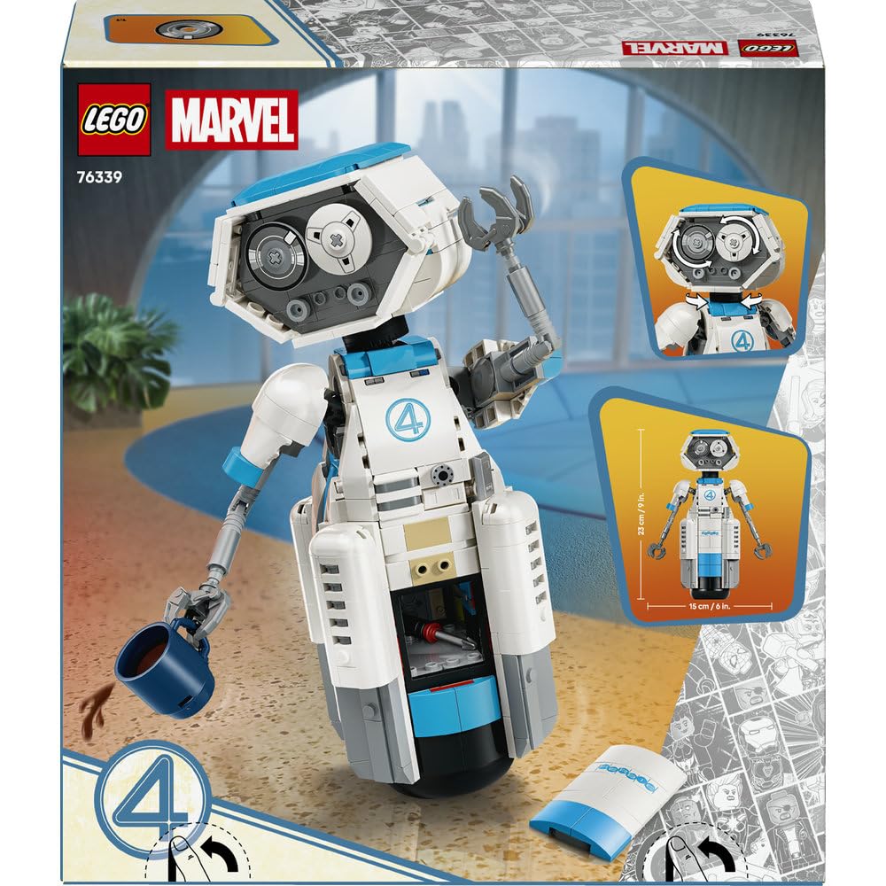 LEGO | Marvel Fantastyczna Czwórka H.E.R.B.I.E. 76339 | Figurka kolekcjonerska, zabawka dla 10-latka, prezent dla fana Marvela, klocki dla chłopca i dziewczynki, 747 elementów