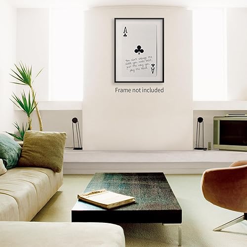 Miniatura 3 de XSCQ Lienzo de póker de Lucky Ace en blanco y negro, divertido y moderno, pósteres de cartas de juego preppy, moderno, minimalista, negro, pintura