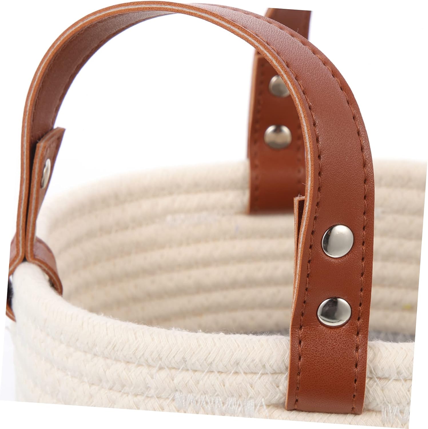 MAGICLULU Bohemian Style Woven Storage Basket Capacity Desktop Organizer Cotton Rope Handle