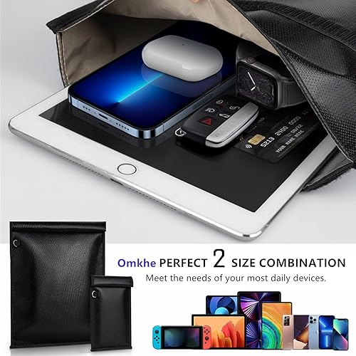 Miniatura 6 de Faraday - Bolsas para teléfonos, paquete de 2 cajas Faraday de bloqueo de señal, bloqueo de señal RFID, bolsa Faraday para teléfono, tabletas, datos