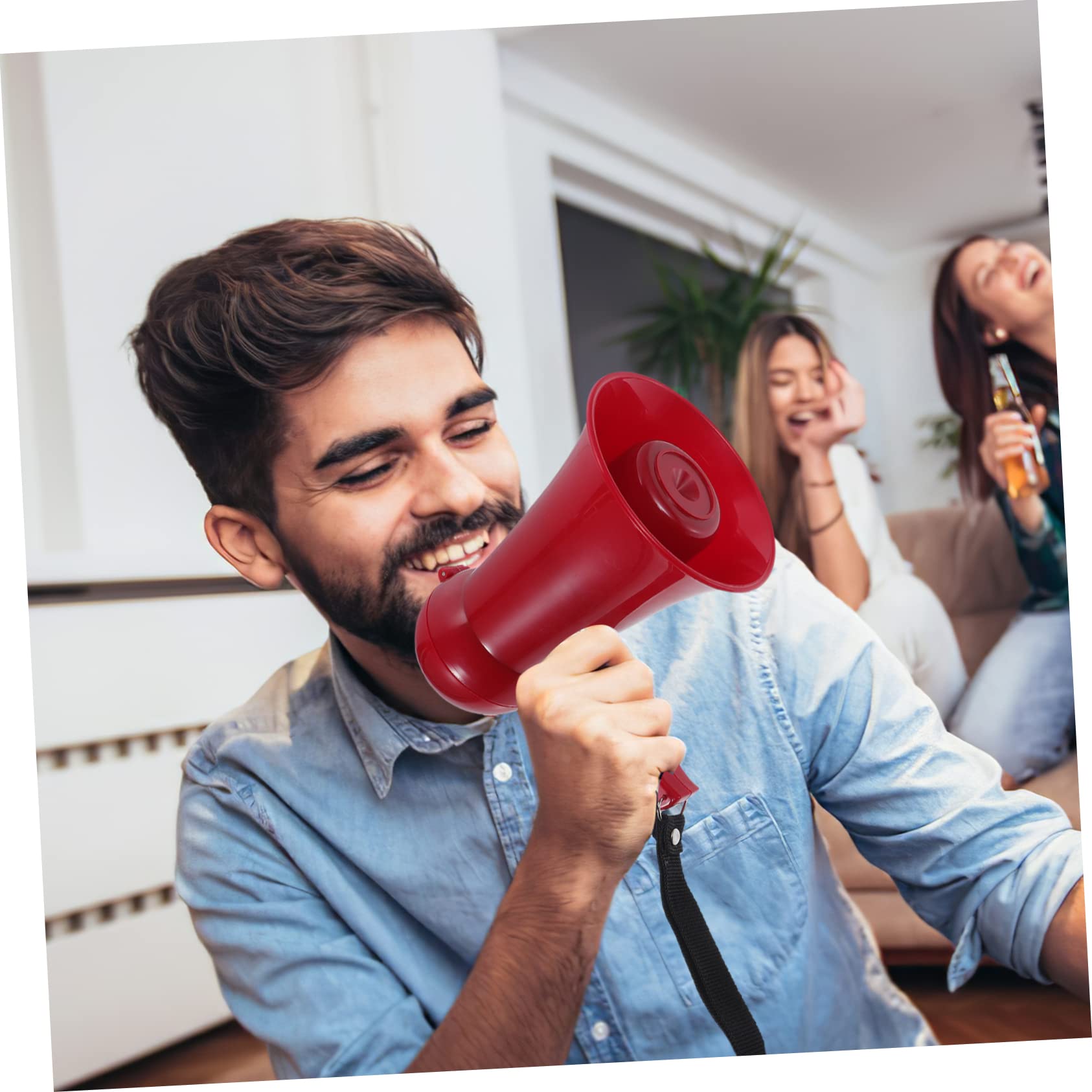 Yardwe altoparlante Altavoces portátiles Portable Speaker orador de porristas megáfono de Control de Volumen megáfono para porristas alegría de megáfono cobrable Altavoz Pato Cuernos Rojo