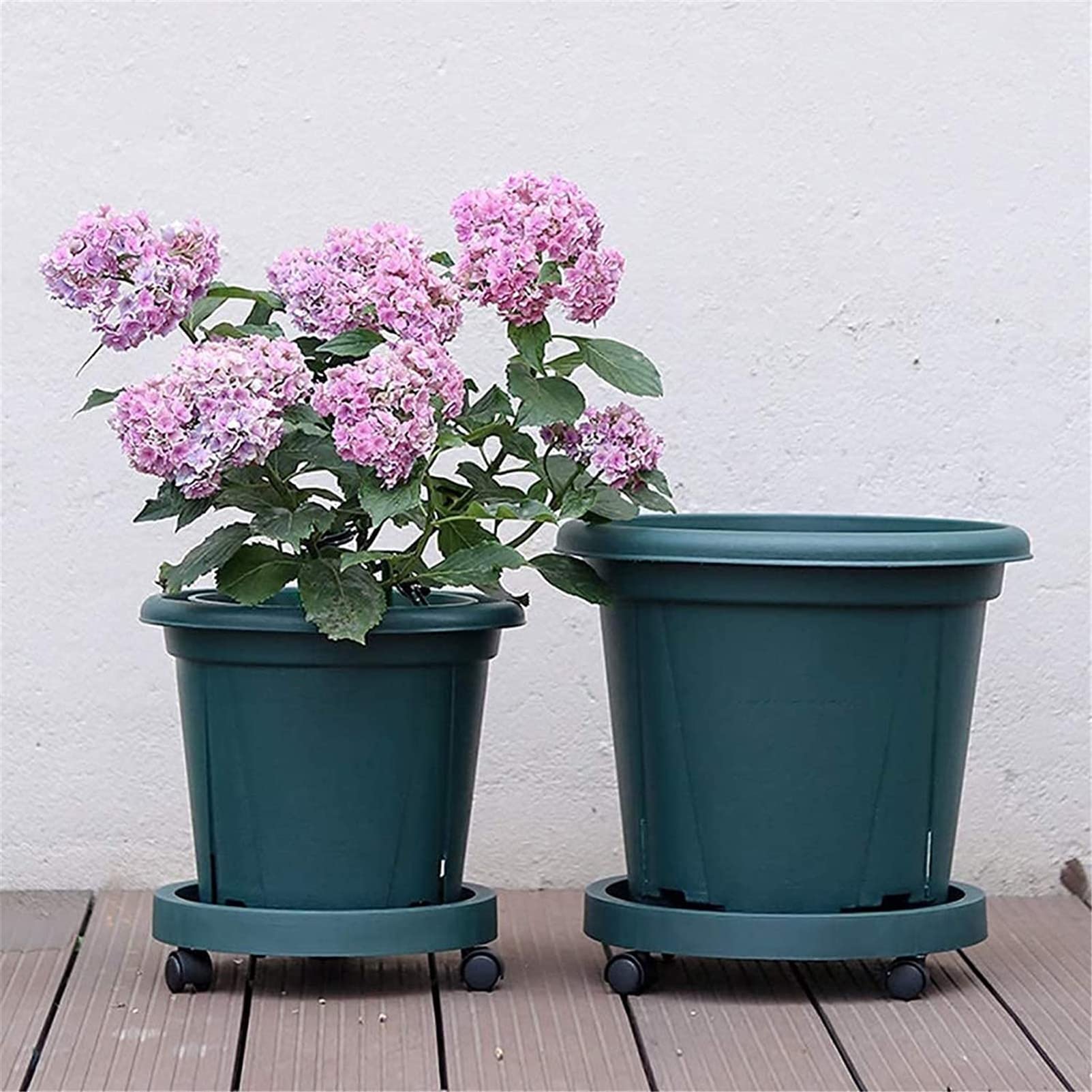 Pflanzenständer mit Rädern, runder Blumentopfständer, tragbarer Dolly Halter für Topfpflanzen, Indoor/Outdoor Pflanzwagen