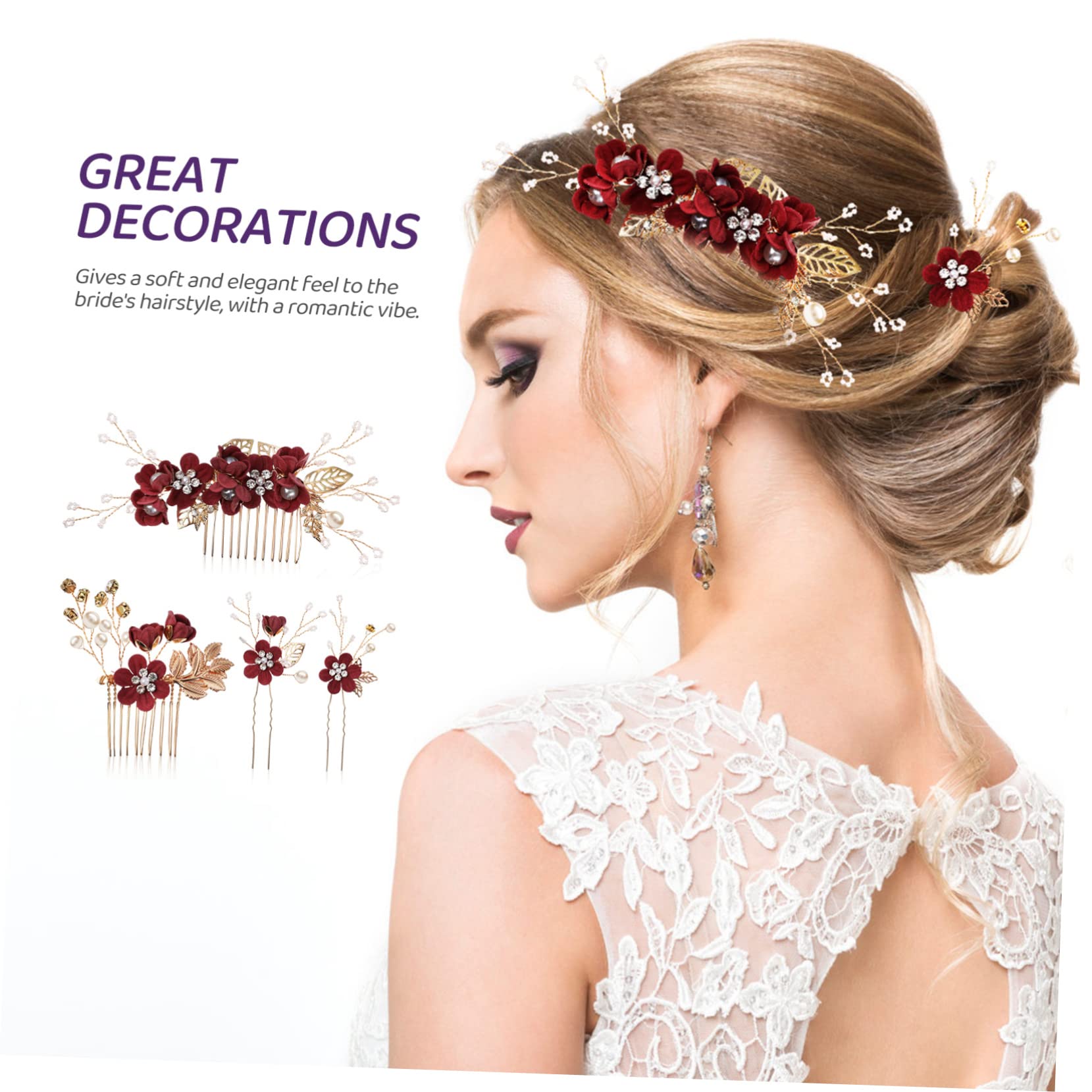 2set Fermaglio Matrimonio per Capelli da Sposa Perle Finte e Strass Pettine Laterale Accessori per Capelli per Sposa e Damigella d Onore