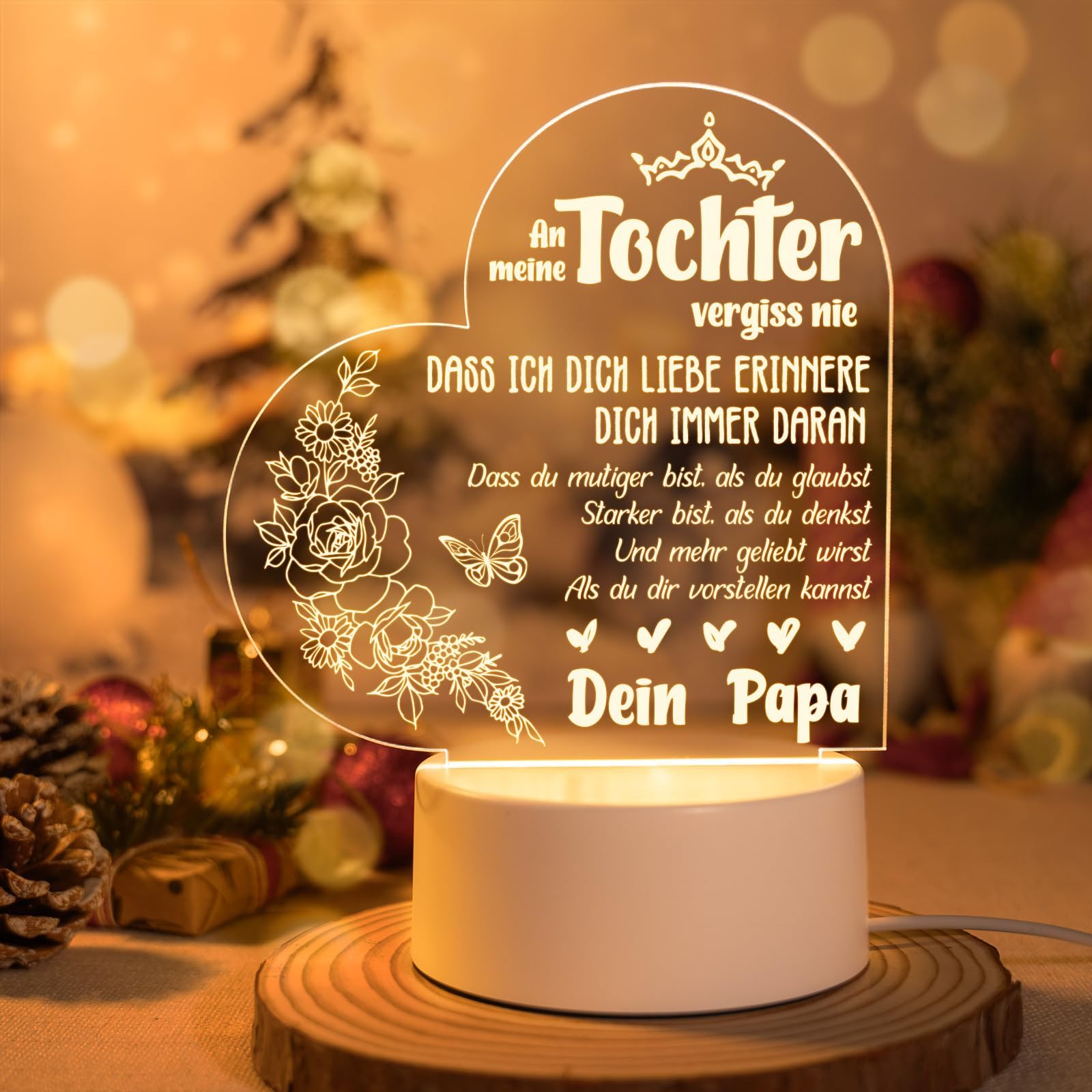 Sprüche Für Papa Von Tochter Zum Geburtstag Tochter Geschenke von Papa, Vater Tochter Geschenke, LED Acryl