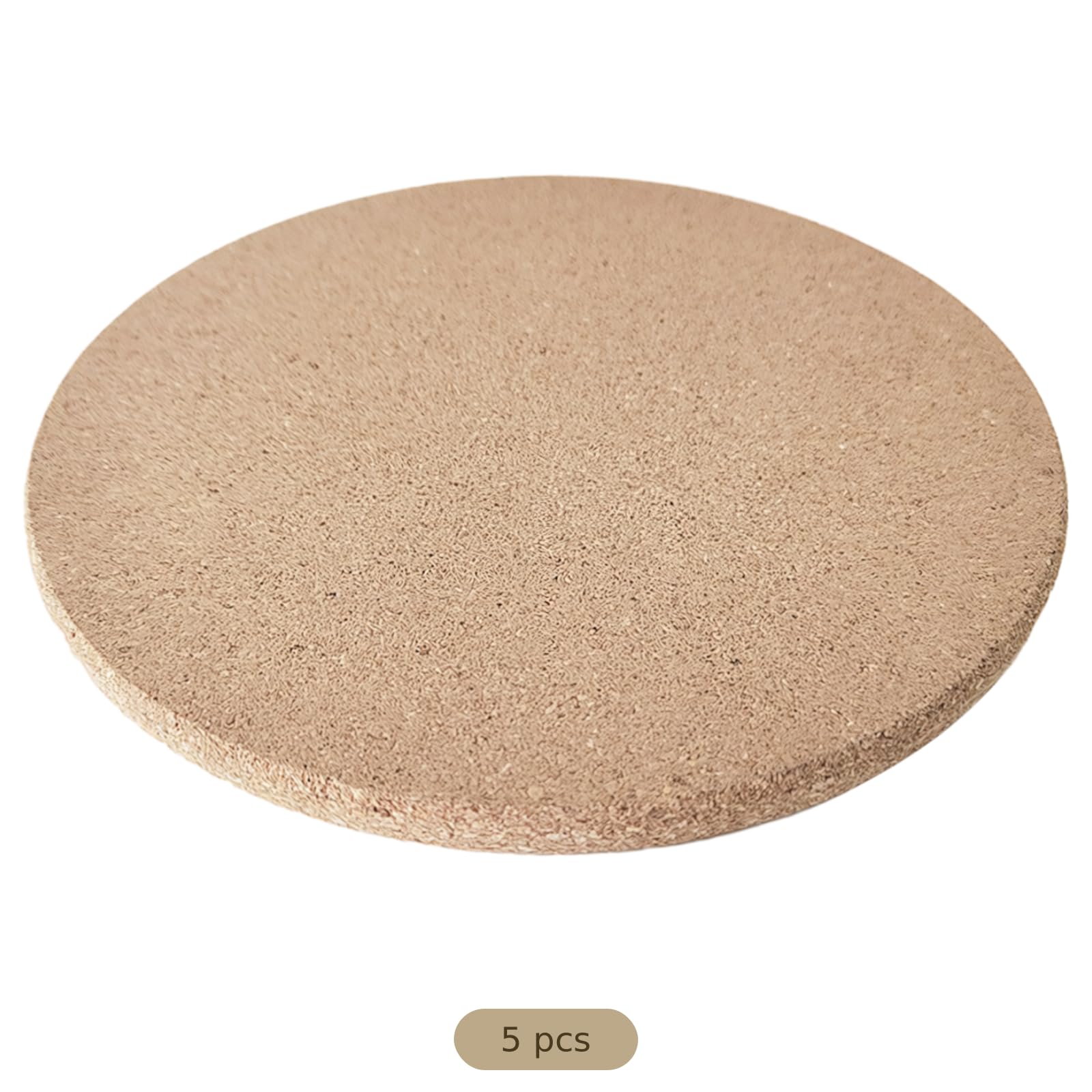 5 STK. Korkuntersetzer, 19 cm Durchmesser, 1 cm Dicke hitzebeständige Korkmatten, Untersetzer aus Kork für heiße Töpfe, Pfannen und Geschirr, zum Schutz von Tisch und Arbeitsfläche