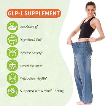 GLP1 Supplements with Akkermansia Probiotic for Men & Women, GLP Activate - GLP-1 for Immune,GLP 1 Supplement,Gut Health, Energy & Metabolism Improvement, 60 Capsules