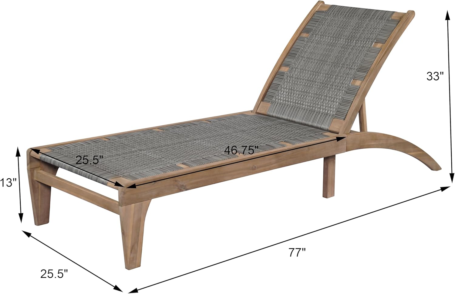Christopher Knight Home Jhin Chaise Lounge Chair Outdoor, Acacia Wood Frame and Rattan Sunbathing Pool Lounger, Adjustable Backrest Single Lounge Sofa, Patio Lounge Chaise for Poolside, Light Brown