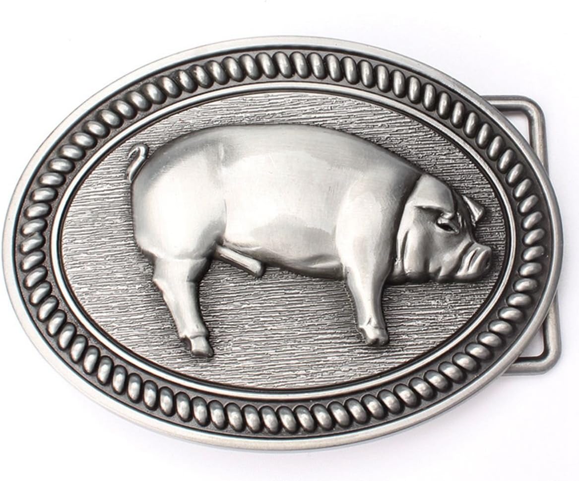 Hog Pig Belt Buckle Animals Western Cowboy Cowgirl Native American Motorcyclist (HOG2)