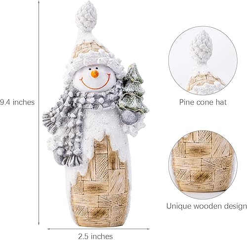 Miniatura 3 de Galiyen Decoraciones navideñas de muñeco de nieve, figuras de muñeco de nieve con luces LED para decoración navideña, estatuas de muñeco de nieve de