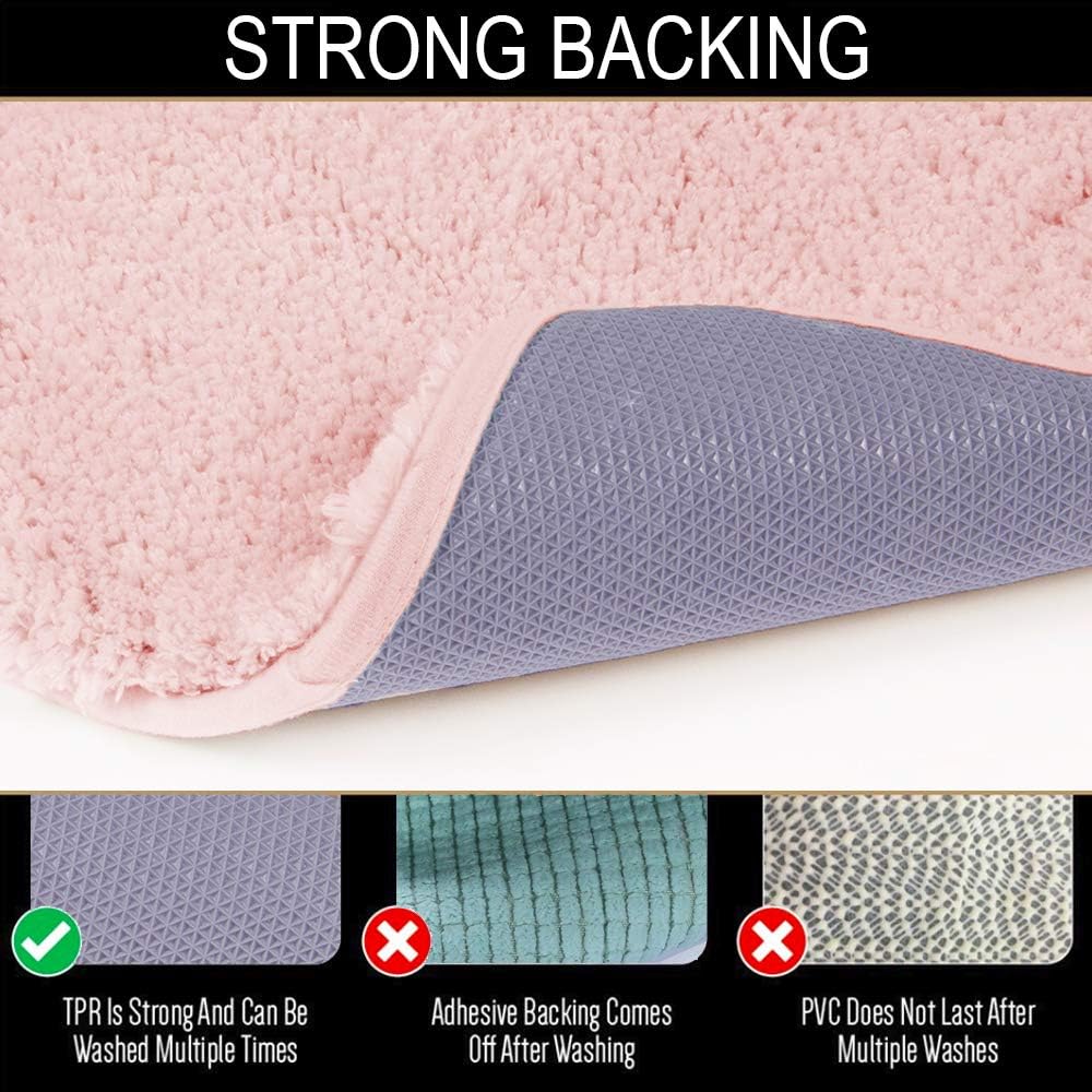 Walensee Bathroom Rug Non Slip Bath Mat for Bathroom (16 x 24, Blush) Water Absorbent Soft Microfiber Shaggy Bathroom Mat Machine Washable Bath Rug for Bathroom Thick Plush Rugs for Shower : Home & Kitchen