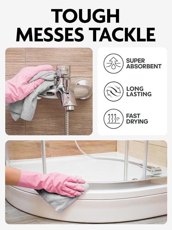 Fantasticlean Tear-Away Microfiber Cleaning Cloth Roll, Reusable Washable Cleaning Towels, Super Absorbent Dish Cloths