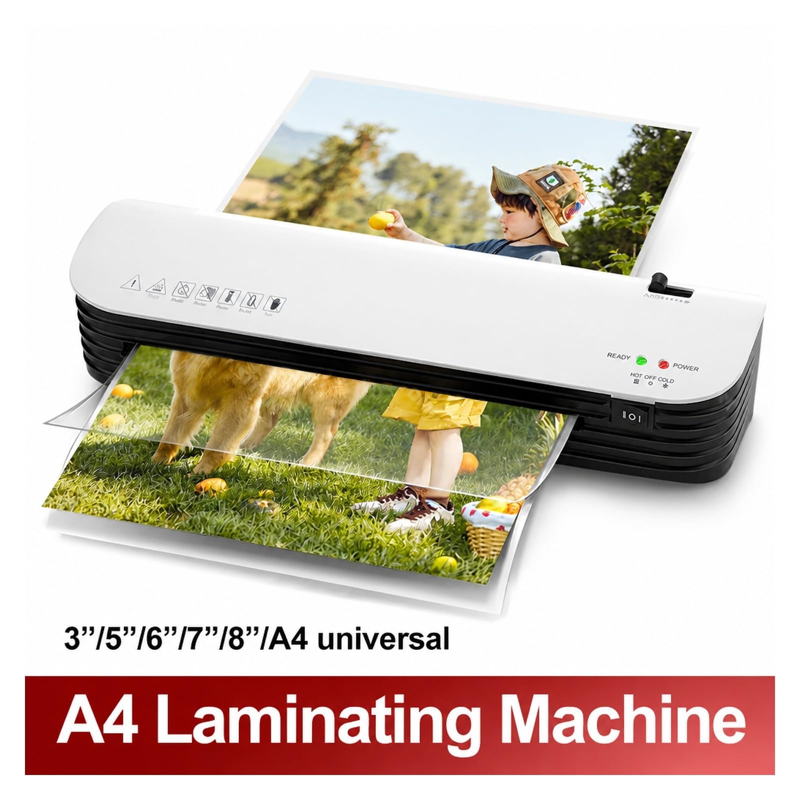 Laminator, Maszyna Do Laminowania Na Gorąco I Zimno SL299 do domu i biura | Gilotyna Papieru, Zaokrąglacz Rogów, A4, System 2-rolkowy, Szerokość Wejściowa 230 Mm, 160-250 Mikronów