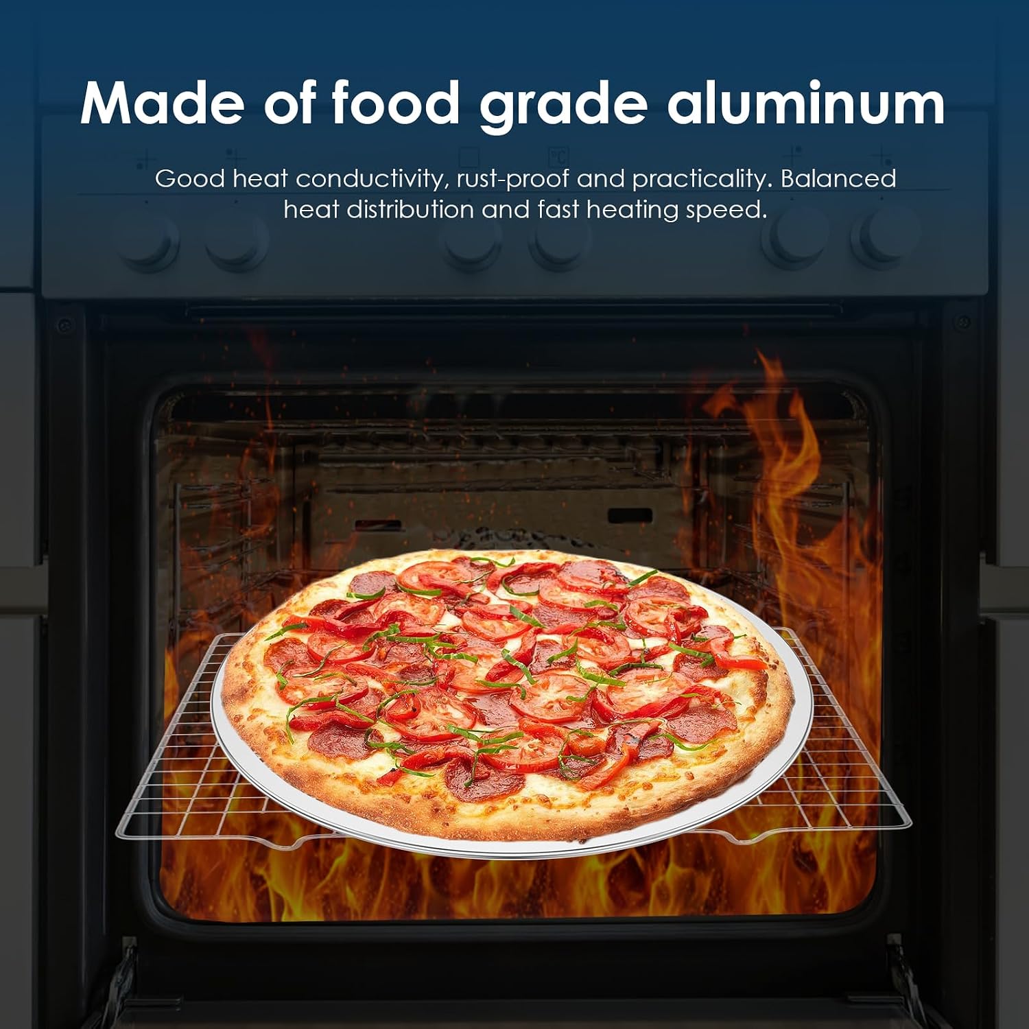 3 Pack Pizza Screen 12 Inch, Non-Stick Aluminum Mesh Pizza Pan for Oven & Grill, Heavy Duty Reusable Pizza Tray, Dishwasher Safe Crispy Crust Baking Sheet for Home Kitchen, BBQ, Restaurant