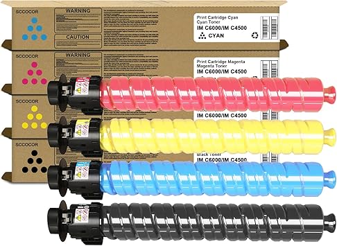 IM C4500 IM C6000 Toner Cartridge High Capacity Compatible for Ricoh 842279 842280 842281 842282 Replacement for Ricoh Lanier Savin IM C6000 C4500 IM C5500 Printer