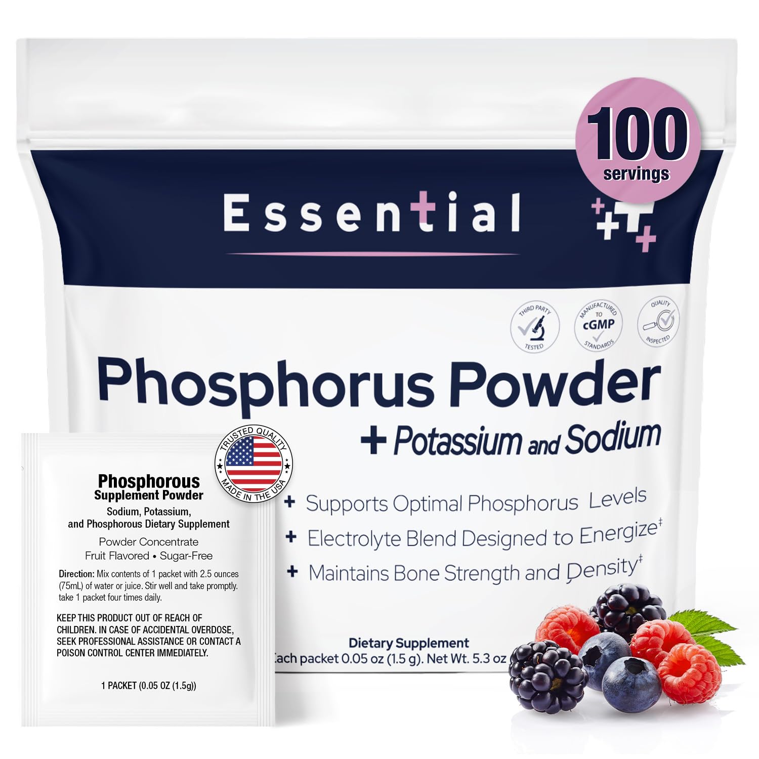 Phosphorus Supplements 100 Pack Electrolyte Mix 100 Count (Pack of 1)