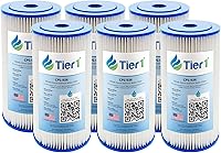 Vista 11 de Tier1 5 micrones 10 pulgadas x 4.5 pulgadas Paquete de 3 cartuchos de repuesto de filtro de agua de sedimentos de poliéster plisado para toda