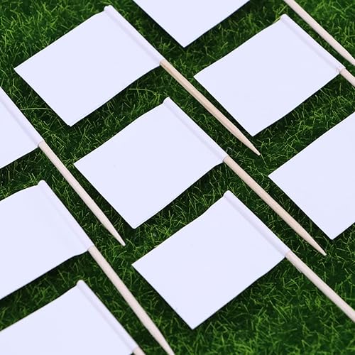 Miniatura 6 de ULTNICE Palillos de dientes con bandera de carreras, palillos de frutas para cóctel, fiesta, paquete de 100 unidades, color blanco