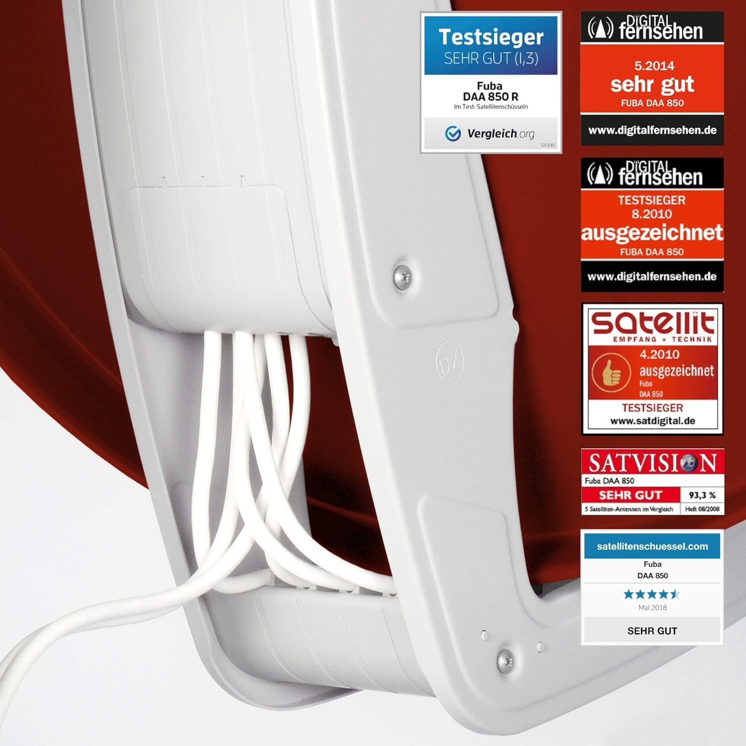 FUBA 12 TEILNEHMER DIGITAL SAT ANLAGE DAA850R + 0,1dB LNB Full HDTV 4K + PMSE Multischalter 5/12 + 35 Vergoldete F-Stecker Gratis dazu