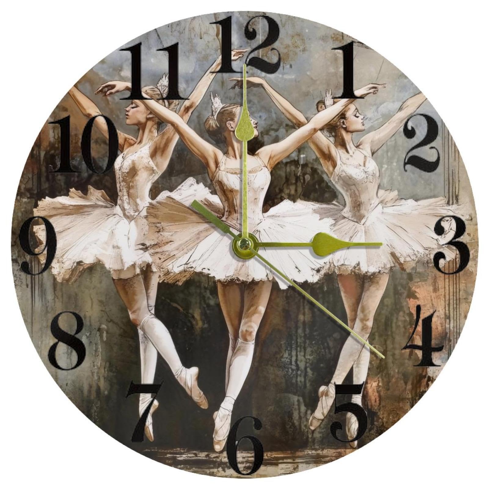 Horloge murale ronde quartz silencieuse sans tic-tac à piles pour maison