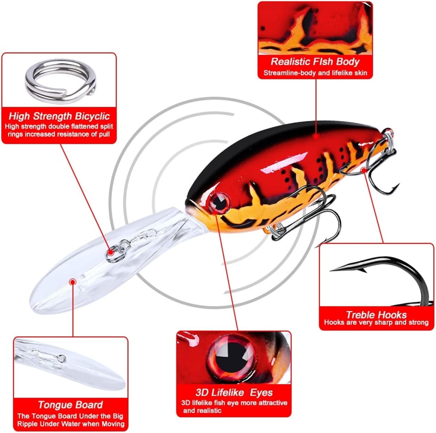 10pcs 11.5cm 17.5g Crankbait Fishing Lures for Bass Trout Artificial Hard Crank Bait with Long Plastic Lip Fishing Wobblers Japan Pesca Minnow Fish Lures Tackle