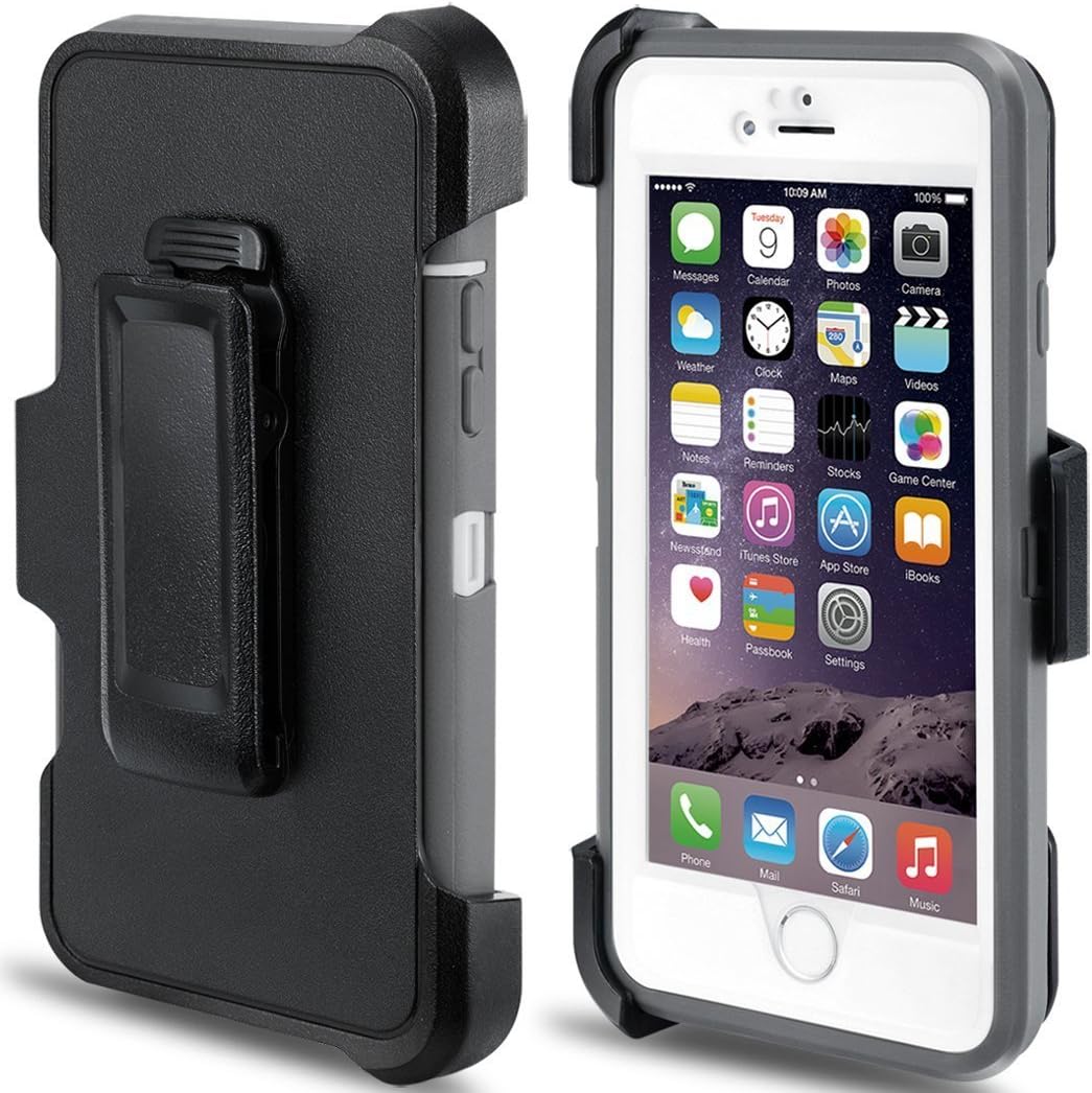 iPhone 7 case, MBLAI Glass Screen Protection+Holster Belt-Clip Heavy Duty Defense 4 Layers Rugged Rubber Shockproof Drop Proof Waterproof Protective Case Cover for iPhone 7 [4.7 inch],Gray
