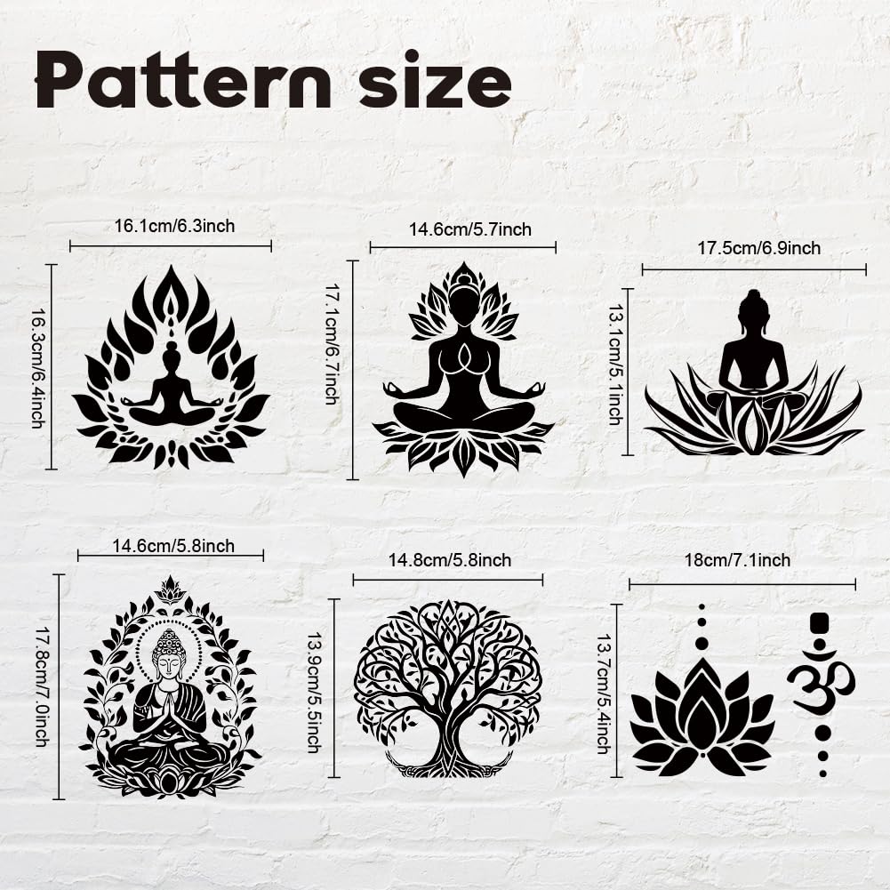 AHANDMAKER 6Pcs Light Switch Plate Stickers, Mindful Spiritual Design - Image 3