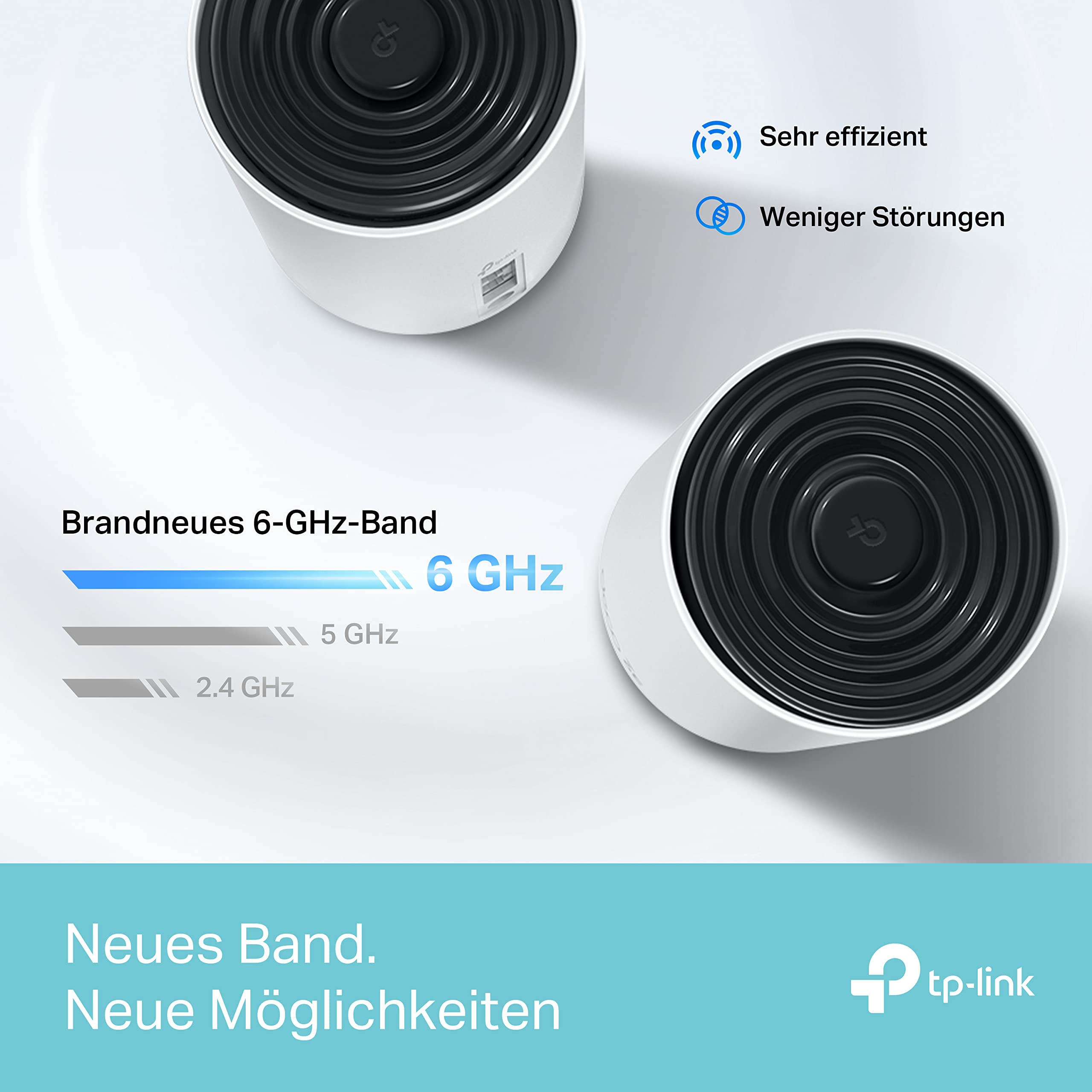 TP-Link Deco XE75 Mesh WLAN Set (3 Pack), 𝐖𝐢-𝐅𝐢 𝟔𝐄 AXE5400 Tri-Band Router & Repeater, 3× Gigabit Ports für jede Einheit, für Häuser mit 4-7 Schlafzimmern, Umfassender Jugendschutz, WPA3
