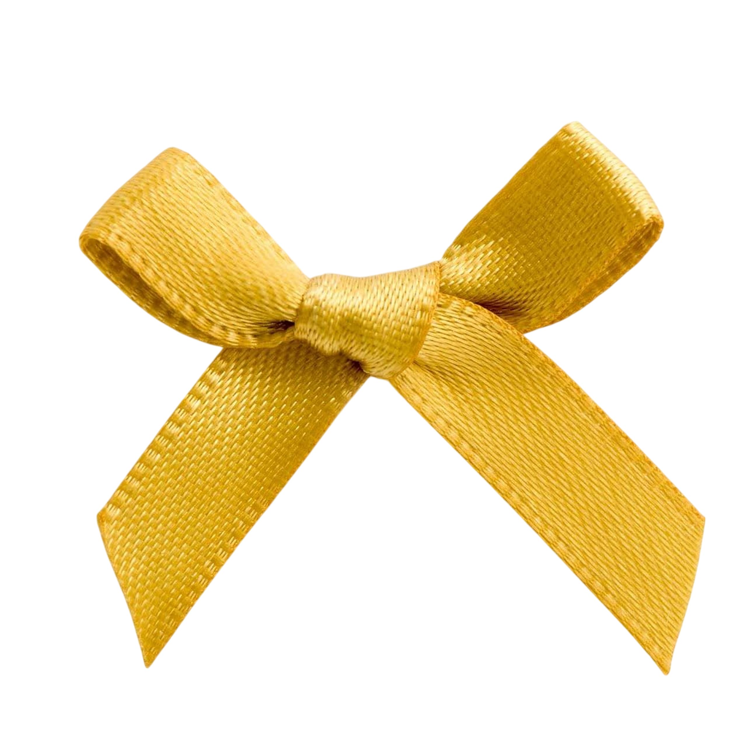 Italian Options Mini Satin Ribbon Bows, Small Bow Decorations for Crafts, Gifts, Hampers, Hair Bow, Wedding Stationery, Floristry, Christmas, Cakes, Crafting, Gold, 100 Pack, 3 cm