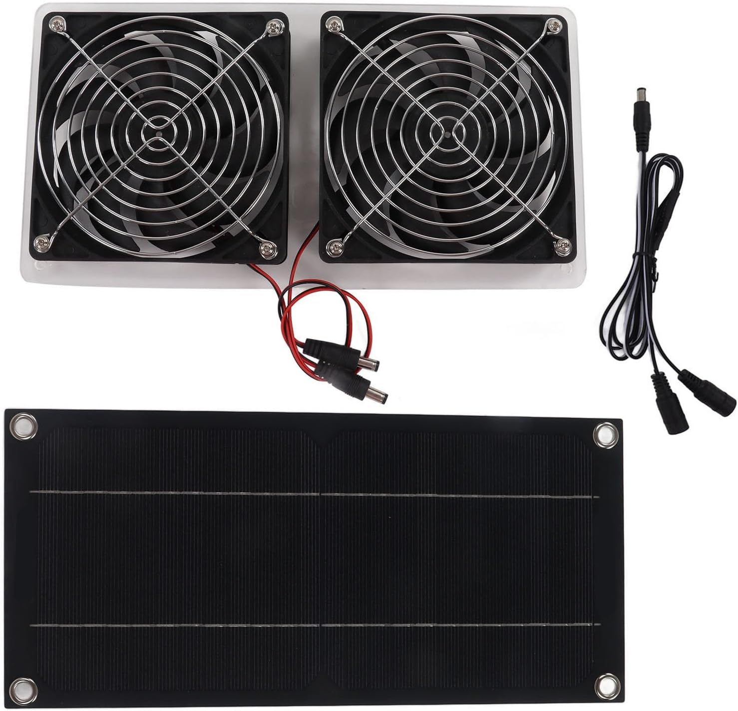 Solar Panel Fan Kit 100W 12V Portable Waterproof IP67 Solar Exhaust Fan - Efficient Cooling, Ventilation for Greenhouses & Small Animal Houses (Single Panel)