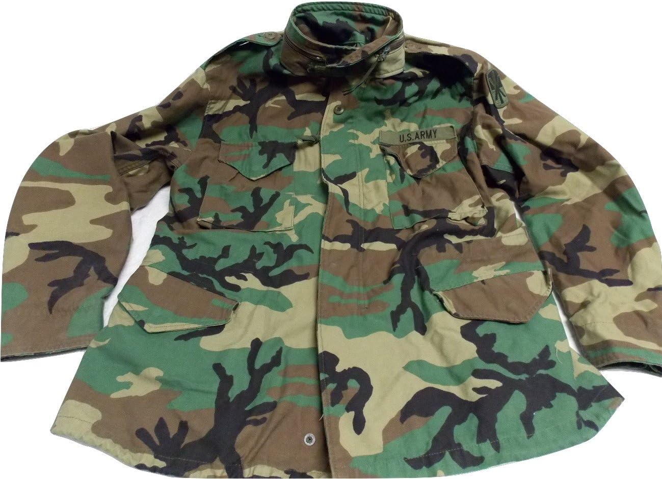 Original US Army Issue Woodland Coat BDU Camouflage Field M-65 Jacket Large/Regular