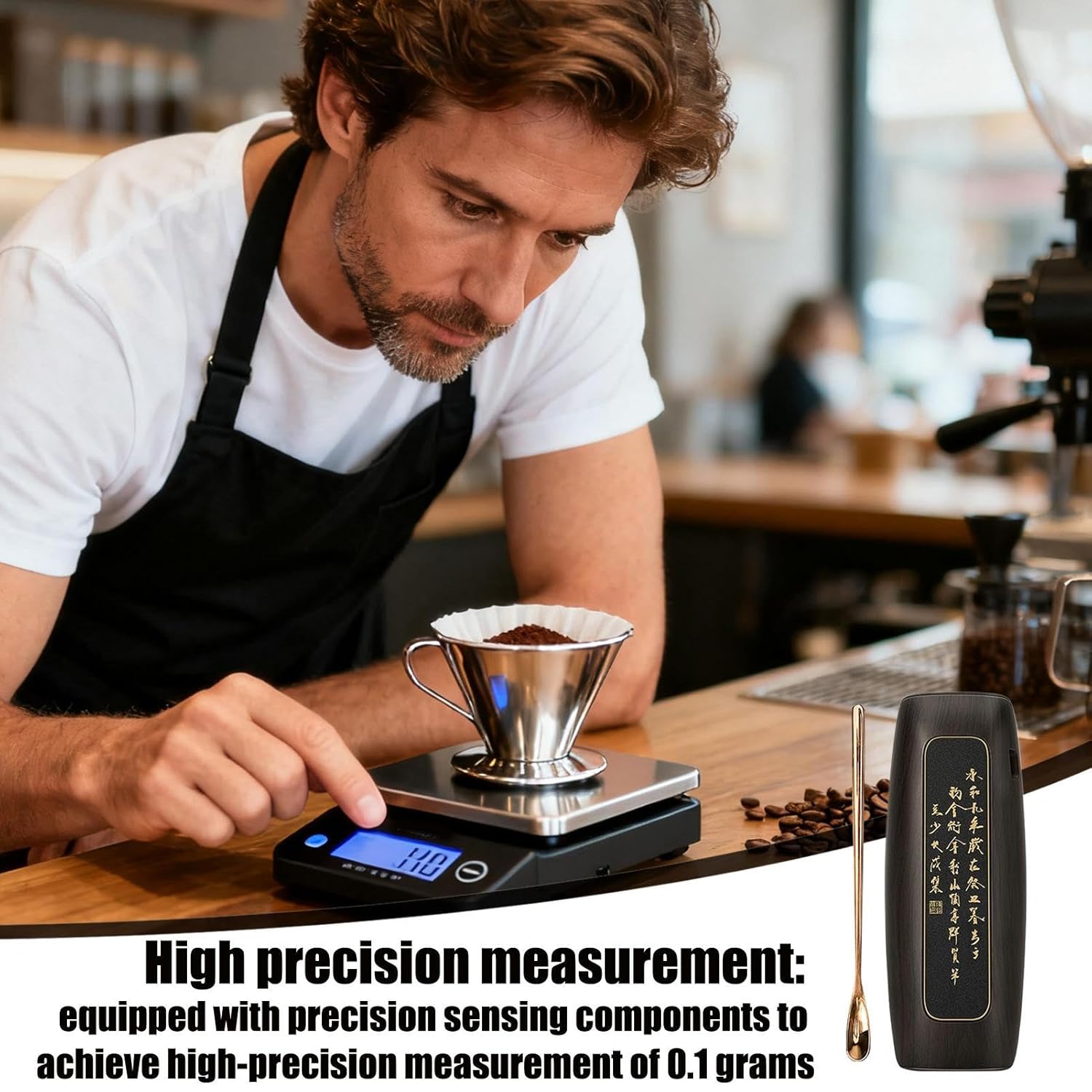 ルーズリーフティースケール、0.1g精密デジタルグラムスケール充電式500gティーコーヒーウェイトツールベーキングクッキング家庭用キ