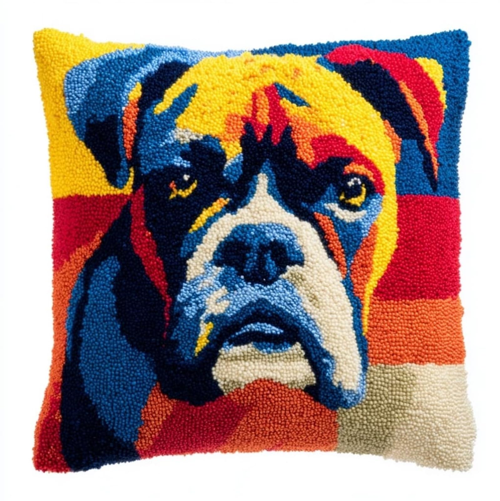 AxiangziK Pre-Printed Latch Hook Pillow Kit,Boxing Dog Animal Dog