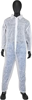 West Chester 3502 Standard Weight Basic Coverall â€“ [Pack of 25] XX-Large, White Work Overall with Zipper Front, Collar, Elastic Wrist, Ankle
