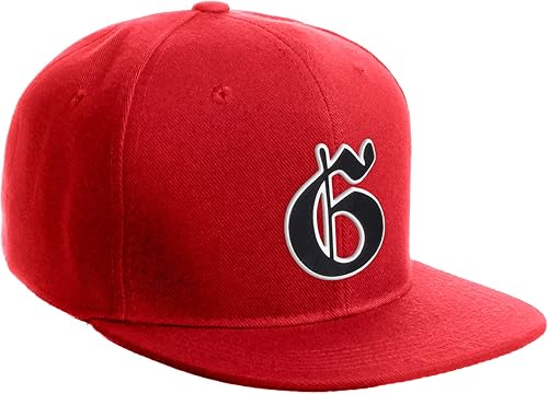 Miniatura 4 de Daxton Gorra de visera plana con iniciales de números de la A a la Z del alfabeto inglés antiguo del Snapback