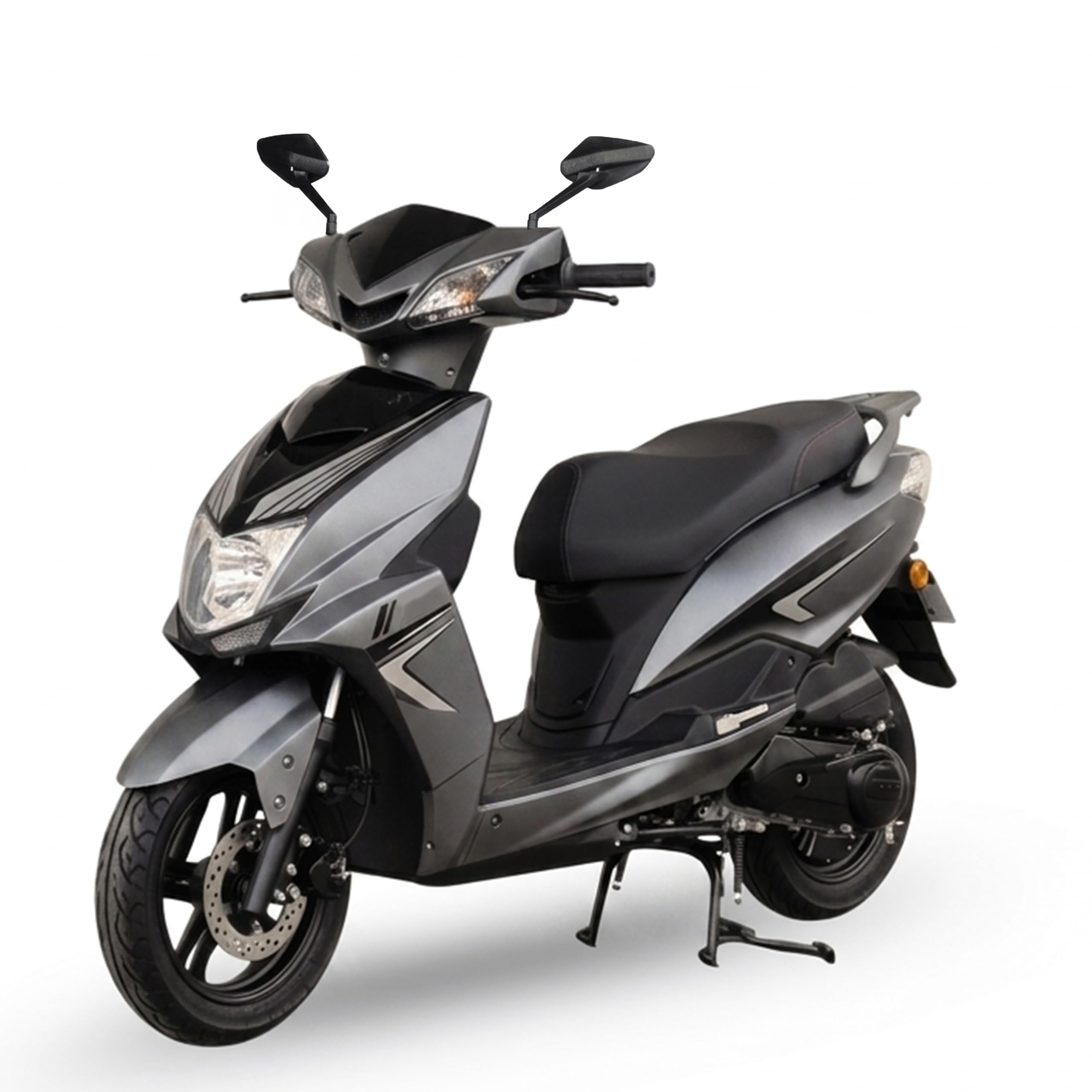 ASAV NON RTO Lithium ION Battery Electric 2-Wheeler with Waterproof BLDC Hub Motor, Disc Brake's, Hydraulic Suspension, 90/90-12 Tubeless Tyres, Central Lock | Up to 80 KM Range Single Light | Grey-image-48