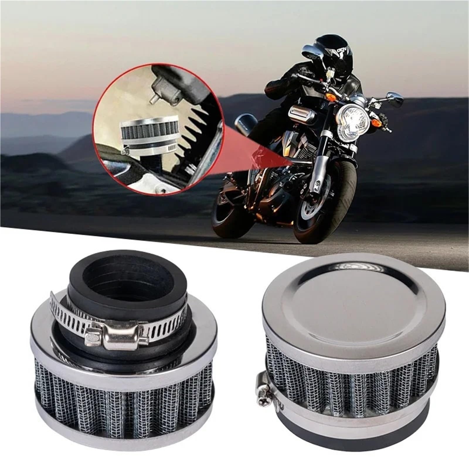 Filtr powietrza wydajnościowy motocykl Pasuje do Honda Kawasaki Yamaha 50mm Moto Filtr powietrza Motocyklowy filtr 28-60mm Wysoki przepływ(39mm)