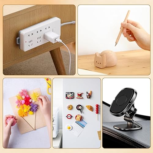 Vista 6 de 210 piezas de tachuelas adhesivas para colgar en la pared, masilla de pared de 0.79 x 0.39 pulgadas para colgar cosas, masilla de póster