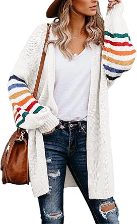 colour block puff sleeve sweater