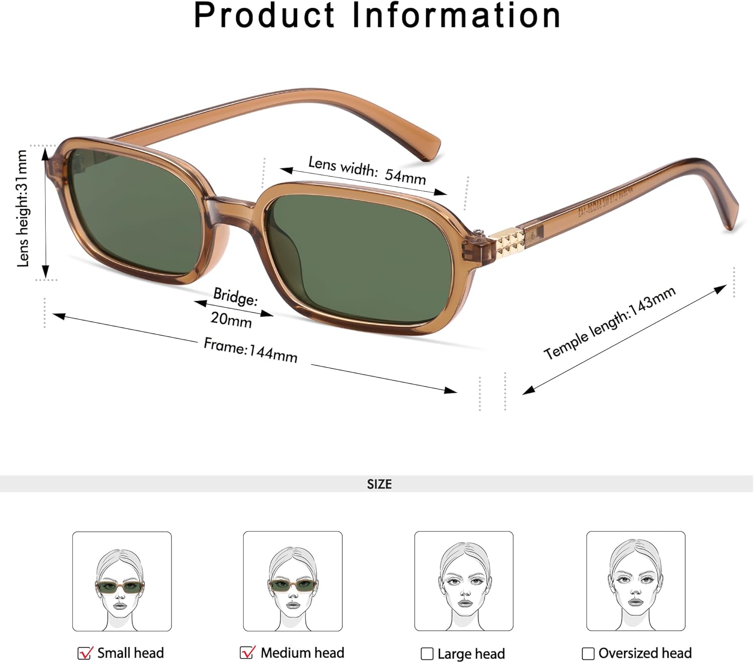 Retro Rectangular Sunglasses for Women Vintage 2026 Fashion Trendy Funny Small 90s Square Sunnies AP3698 - Image 4