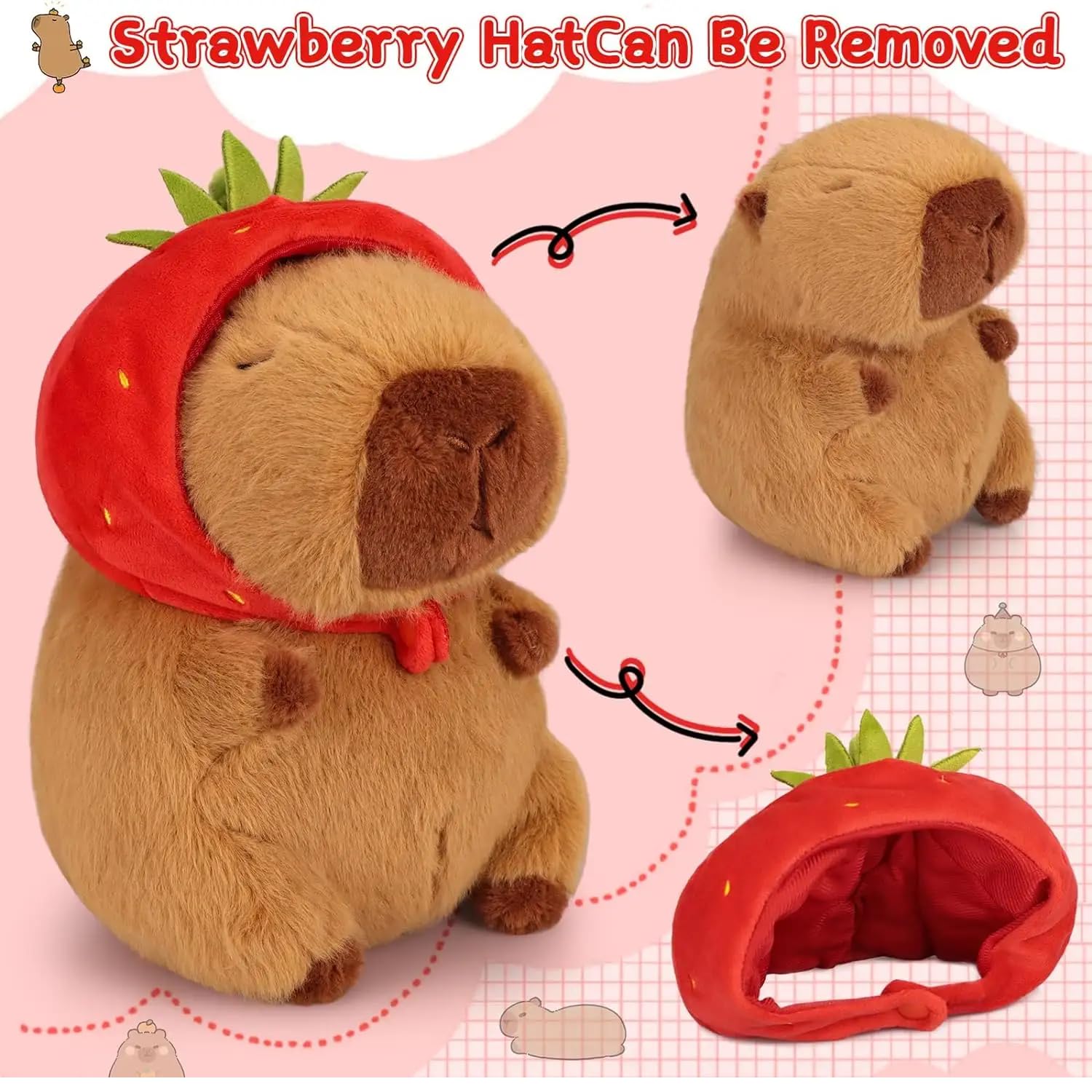 TITQWOP 12" Capybara Stuffed Animal Capybara Plush Toy Clutching A Milk Tea, Ultra Soft Huggable Gift For Kids, Girls, Boys & Milk Tea Lovers - View #4