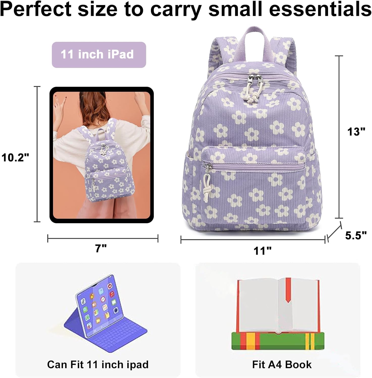 Bluboon Mini Backpacks for Girls Toddler Backpack Purse School Bookbag Kawaii Backpack Women,13 Inch, Small