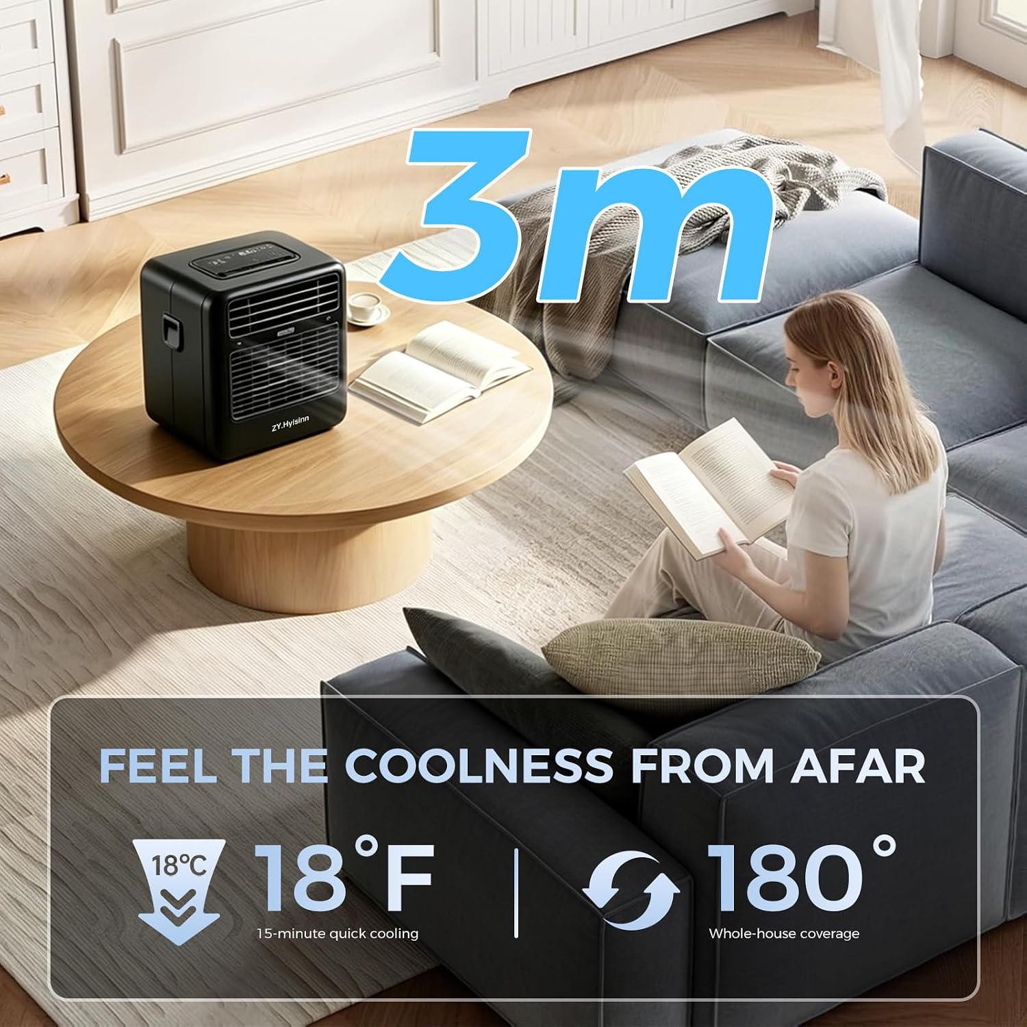 Portable Air Conditioner, 3300BTU Compact Air Cooler,Tent Air Conditioner for Van Life, Camping Tent, Outdoor, Office