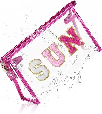 COSHAYSOO Clear Makeup Toiletry Pouch for Beach Vacation Essentials
